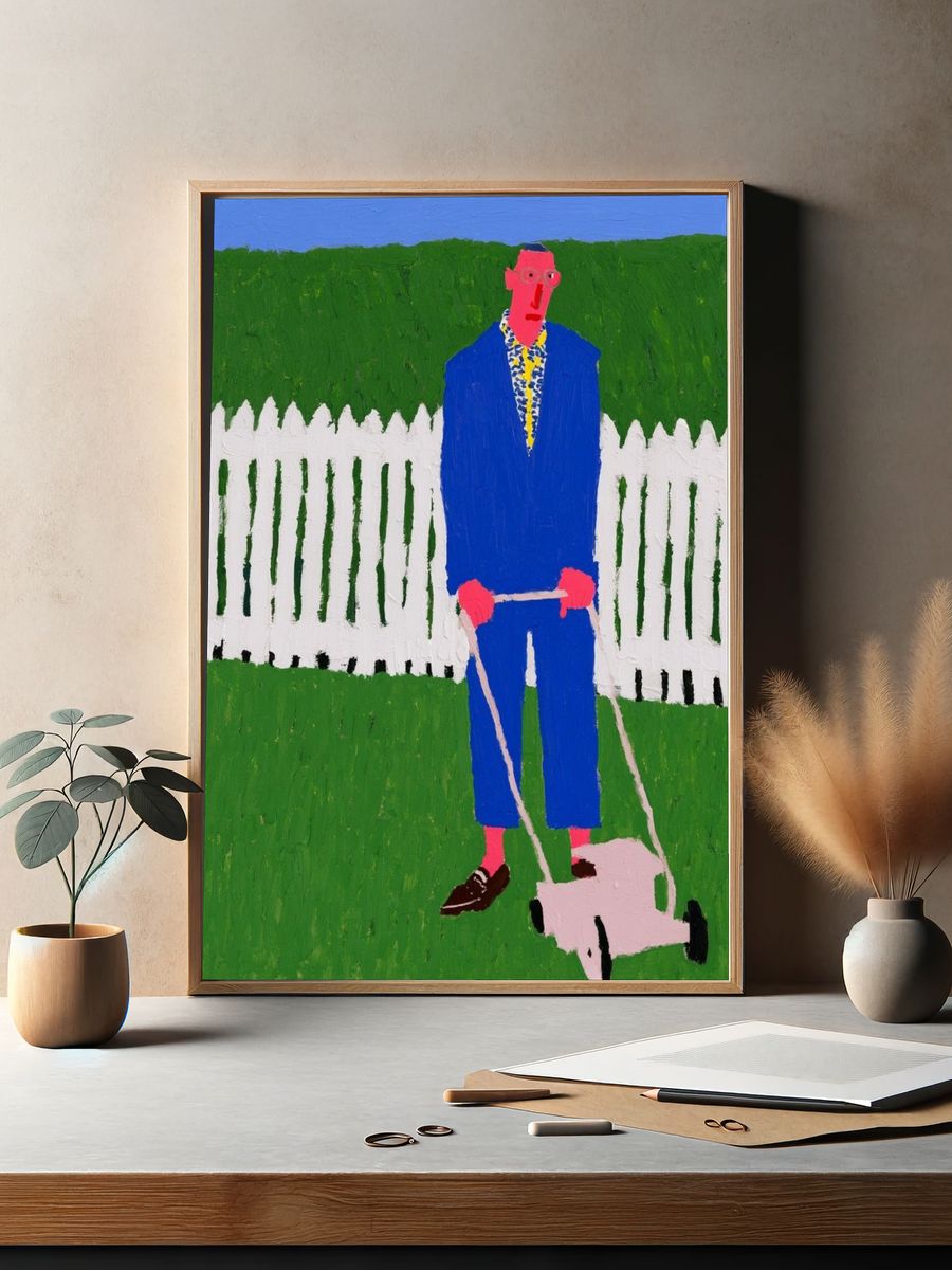 Golfer in Blue — Fine-Art Print. — room view 2