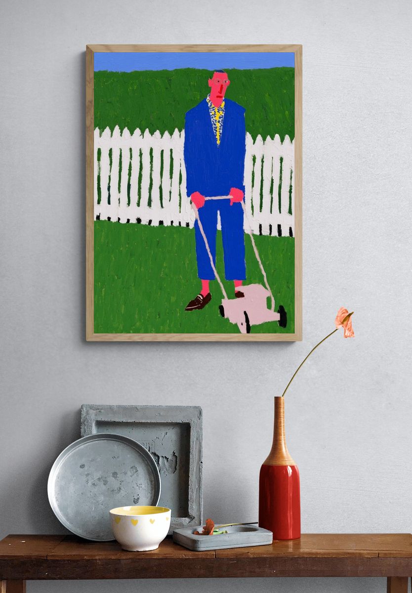 Golfer in Blue — Fine-Art Print. — room view 3