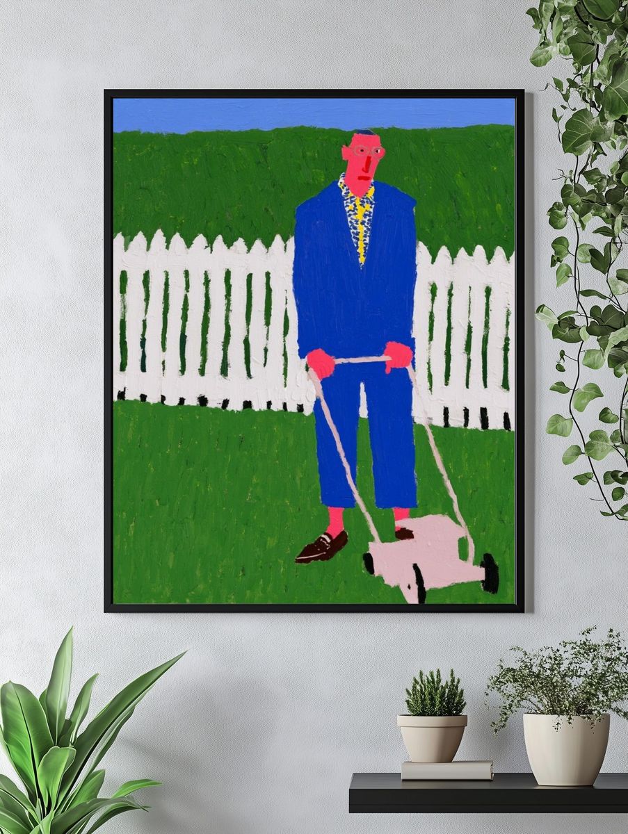 Golfer in Blue — Fine-Art Print. — room view 4