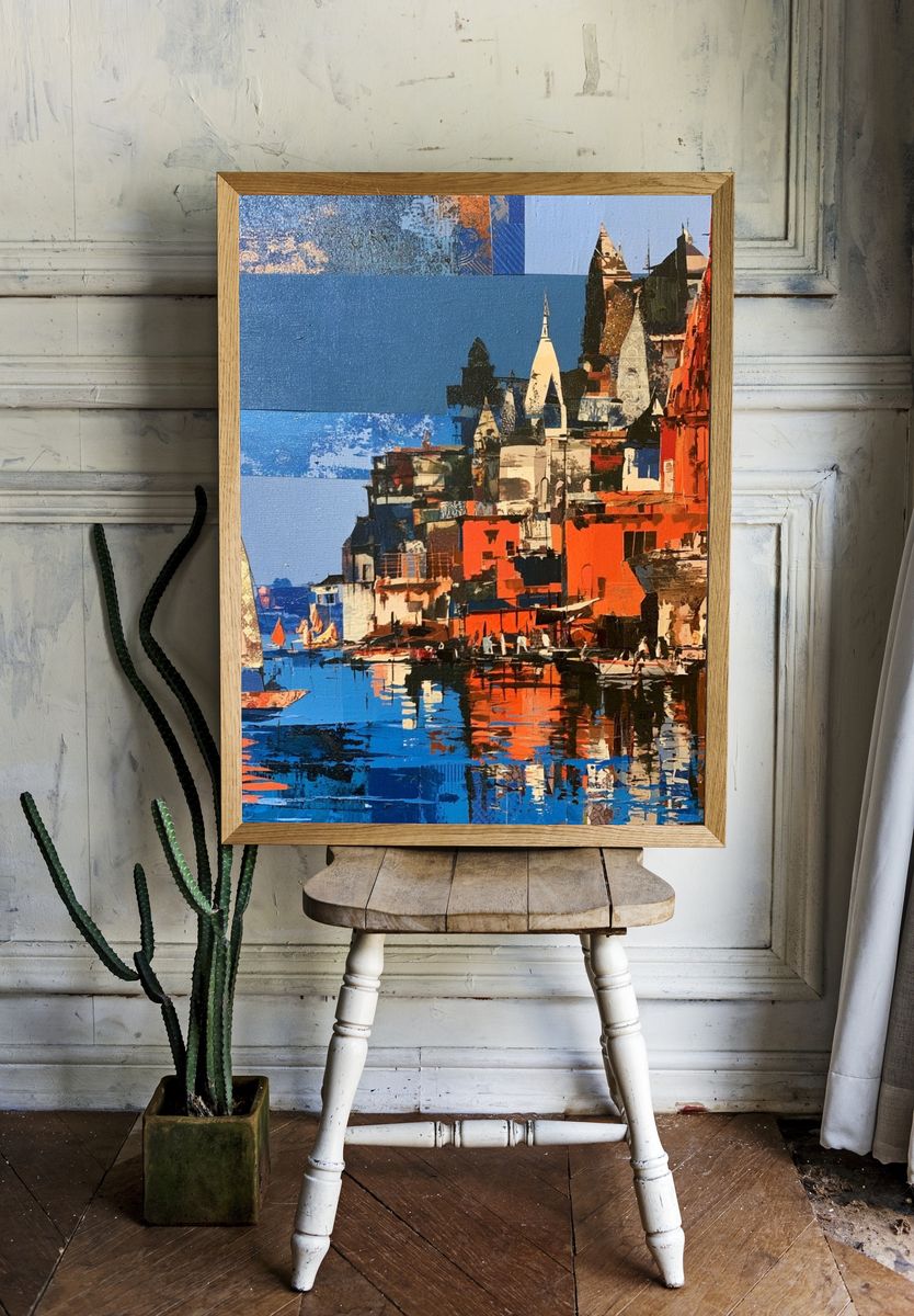 Harbor Cityscape — Fine-Art Print. room preview
