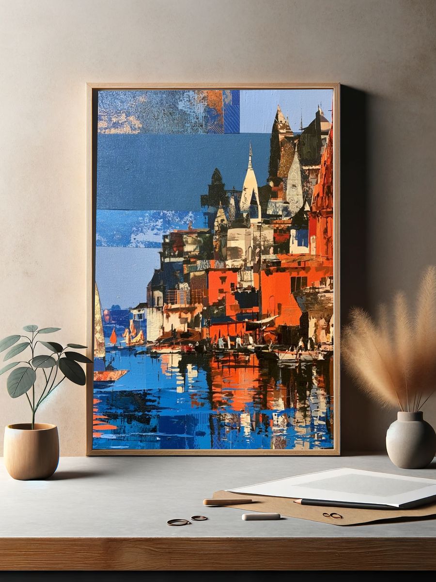 Harbor Cityscape — Fine-Art Print. — room view 2