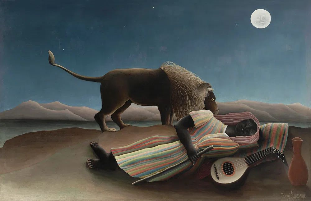 Henri Rousseau 's Sleeping Gypsy. poster detail