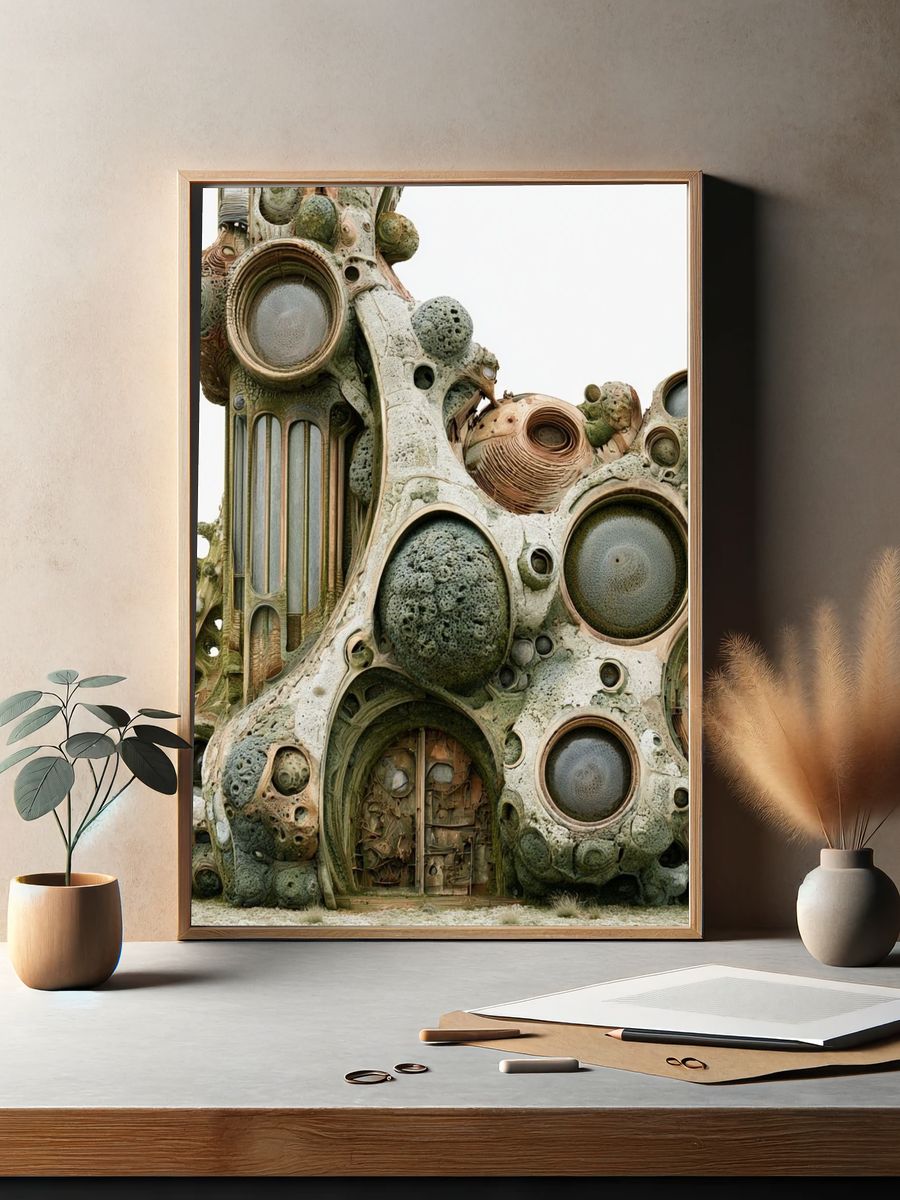 Organic Futuristic Structure Print. — room view 2