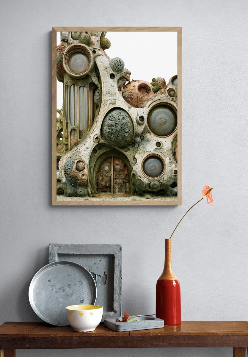 Organic Futuristic Structure Print. — room view 3