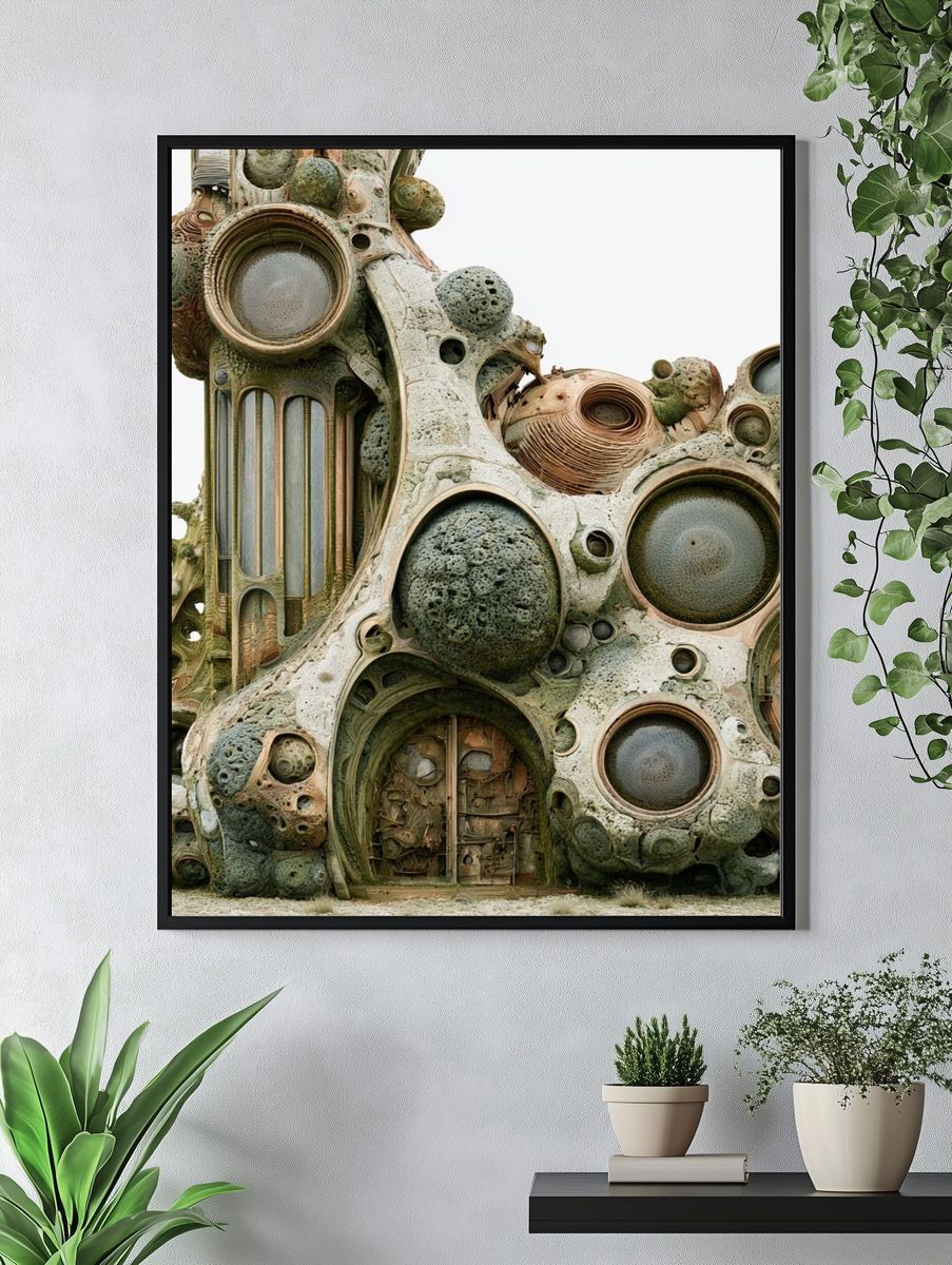 Organic Futuristic Structure Print. — room view 4