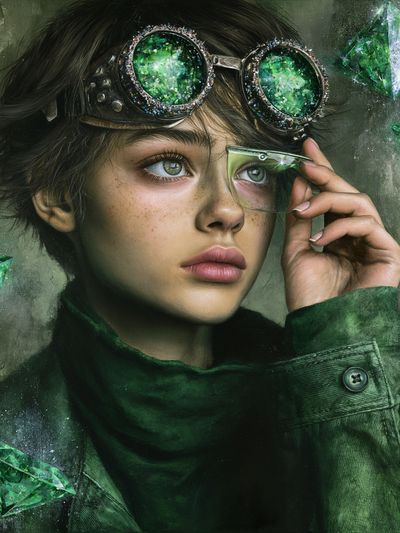 Emerald Vision Portrait Print. poster print
