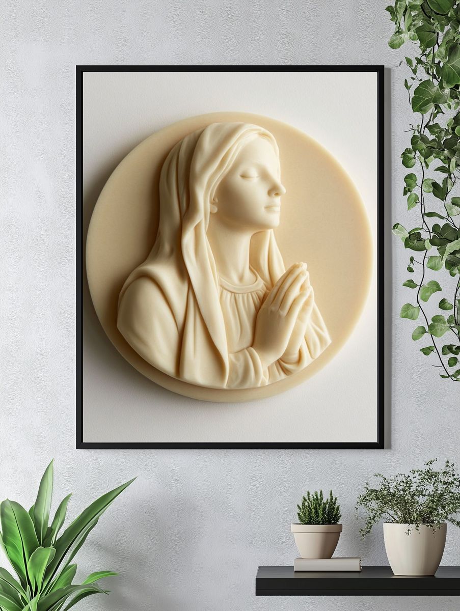 Praying Madonna Relief Print. — room view 4