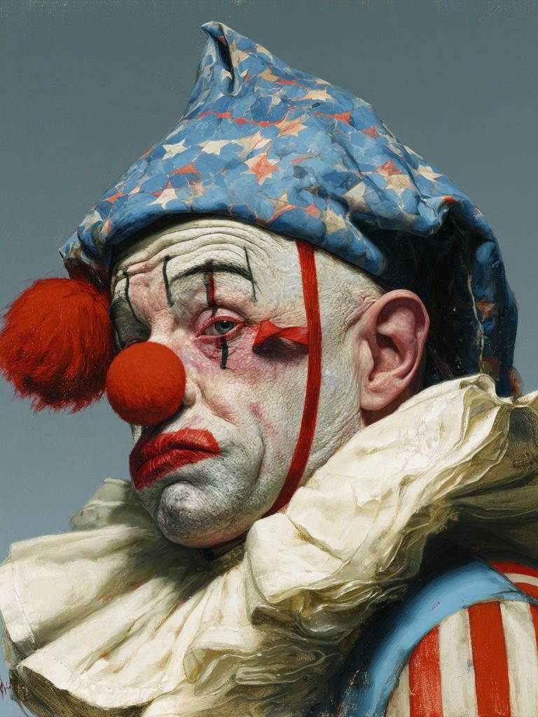Melancholy Clown Portrait Print. poster detail