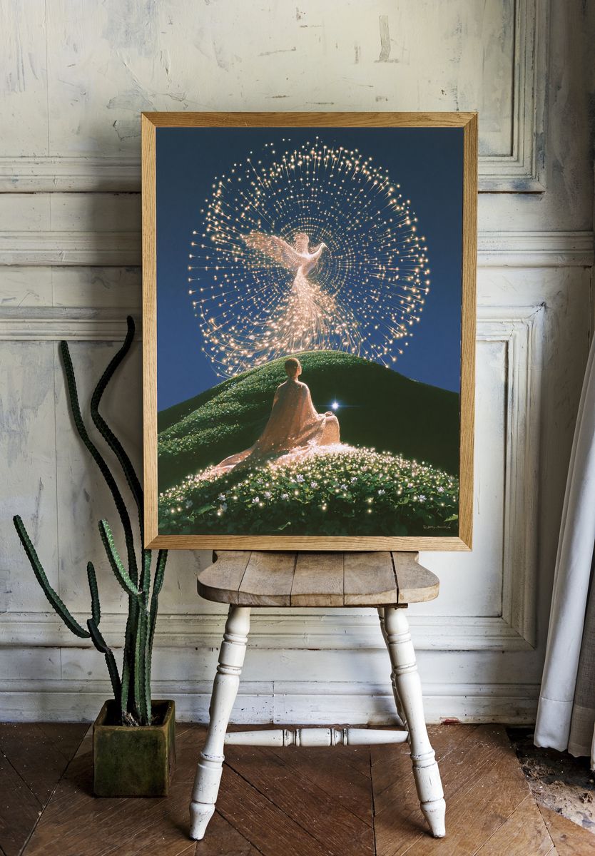 Celestial Phoenix Surrealism Poster. — room view 1