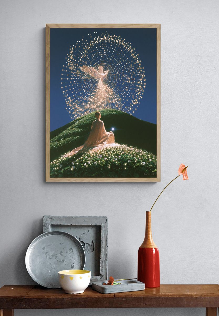 Celestial Phoenix Surrealism Poster. — room view 3