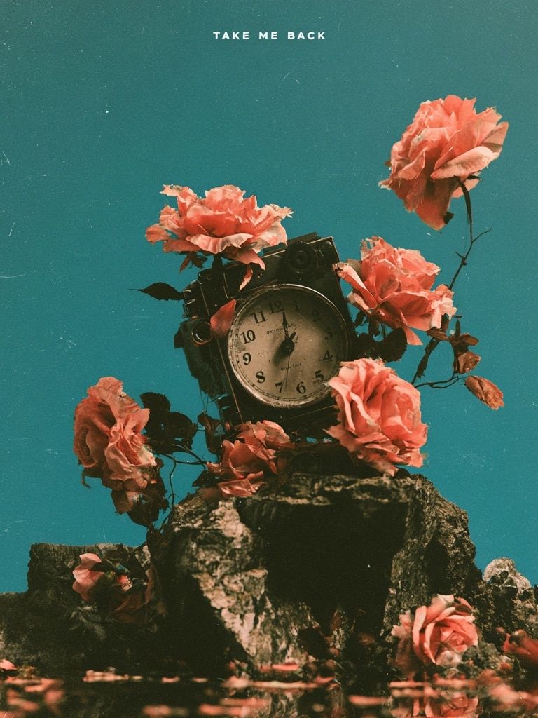 Take Me Back Surreal Floral Print. poster — fine-art art