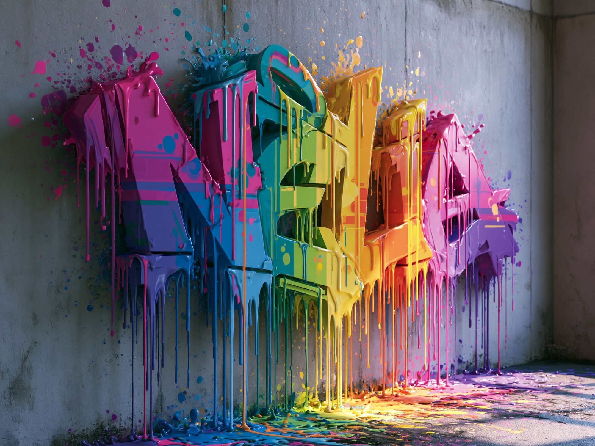 Rainbow Drip Graffiti Poster. poster detail