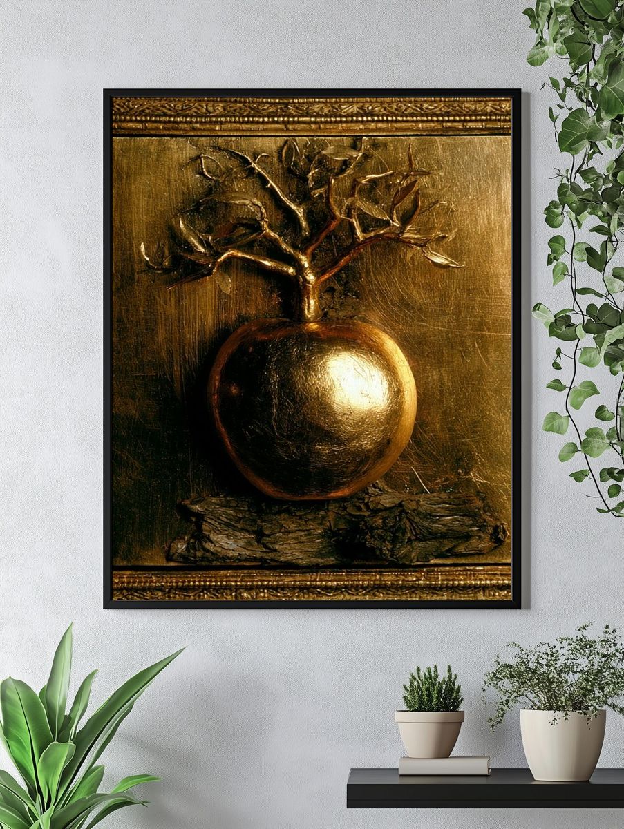 Golden Tree Still Life Poster. — room view 4