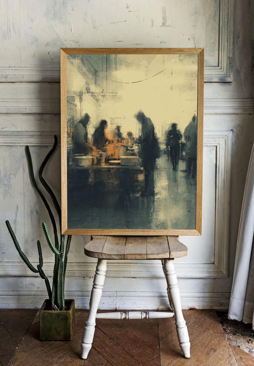 Abstract Kitchen Scene Poster. room preview