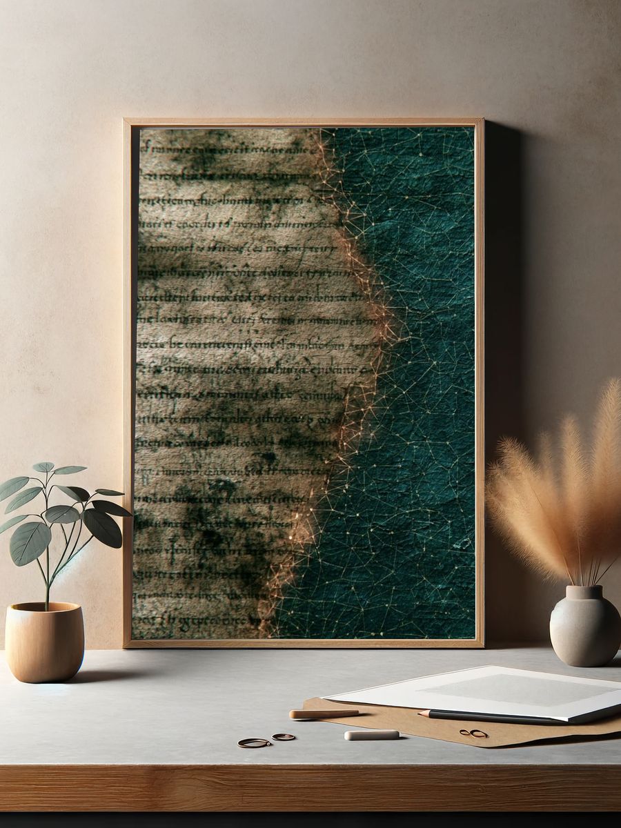 Ancient Manuscript Texture Poster. — room view 2