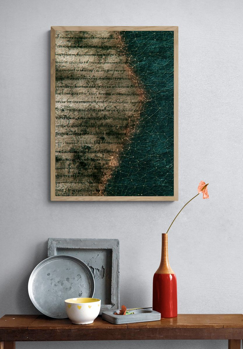 Ancient Manuscript Texture Poster. — room view 3