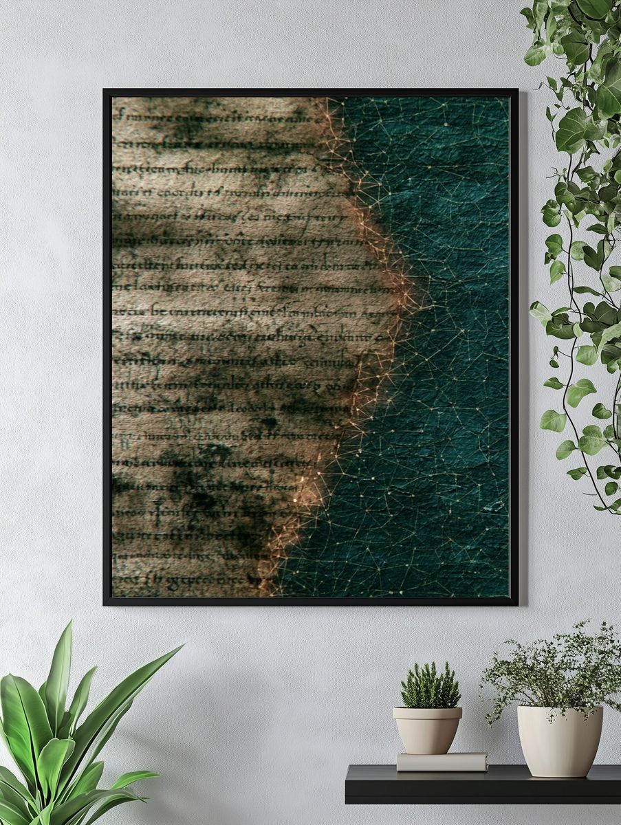 Ancient Manuscript Texture Poster. — room view 4