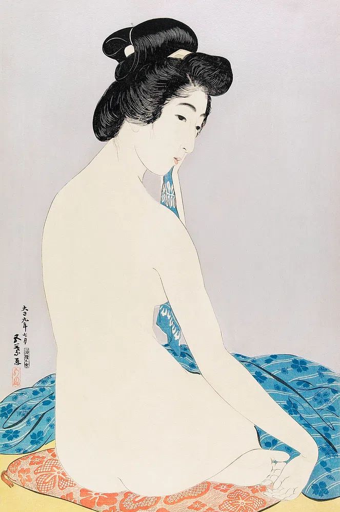 Woman Bath (1920) print high. poster — fine-art art