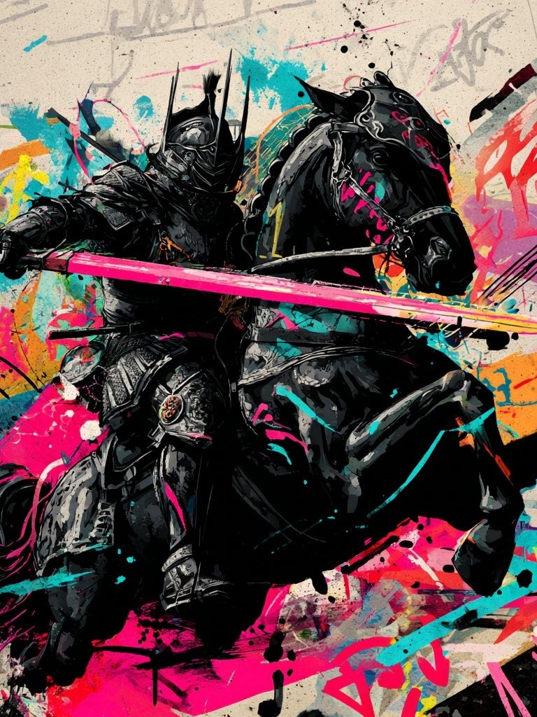 Armored Knight Graffiti Poster. poster — fine-art art