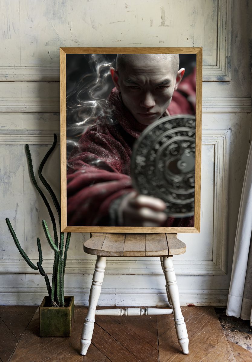 Mystic Monk Portrait Print. room preview