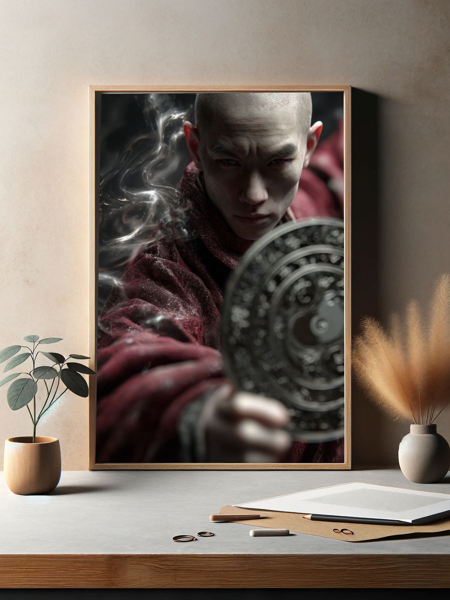 Mystic Monk Portrait Print. — room view 2