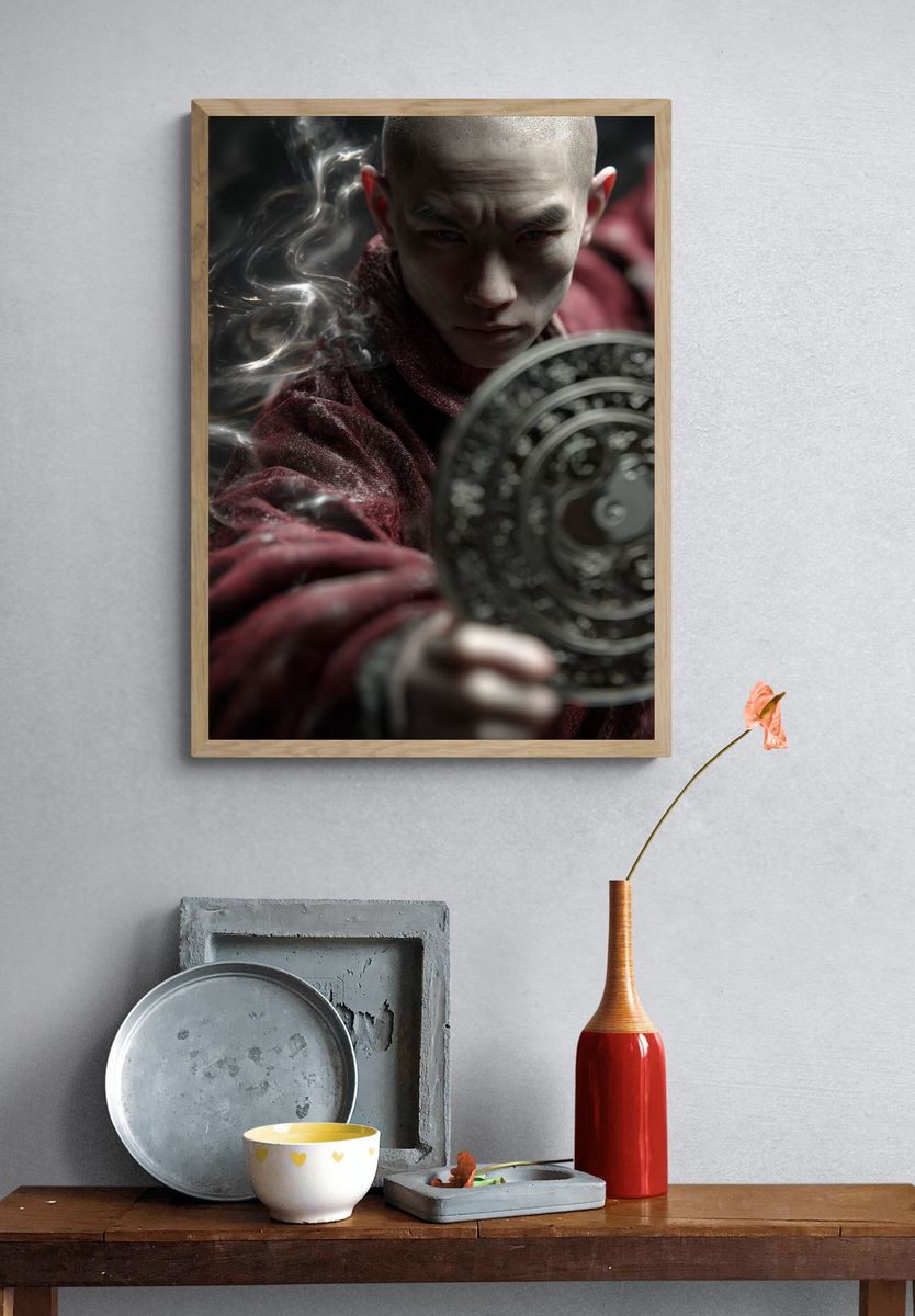 Mystic Monk Portrait Print. — room view 3