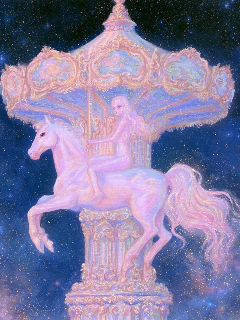 Pastel Carousel Horse — Surreal Print. poster detail