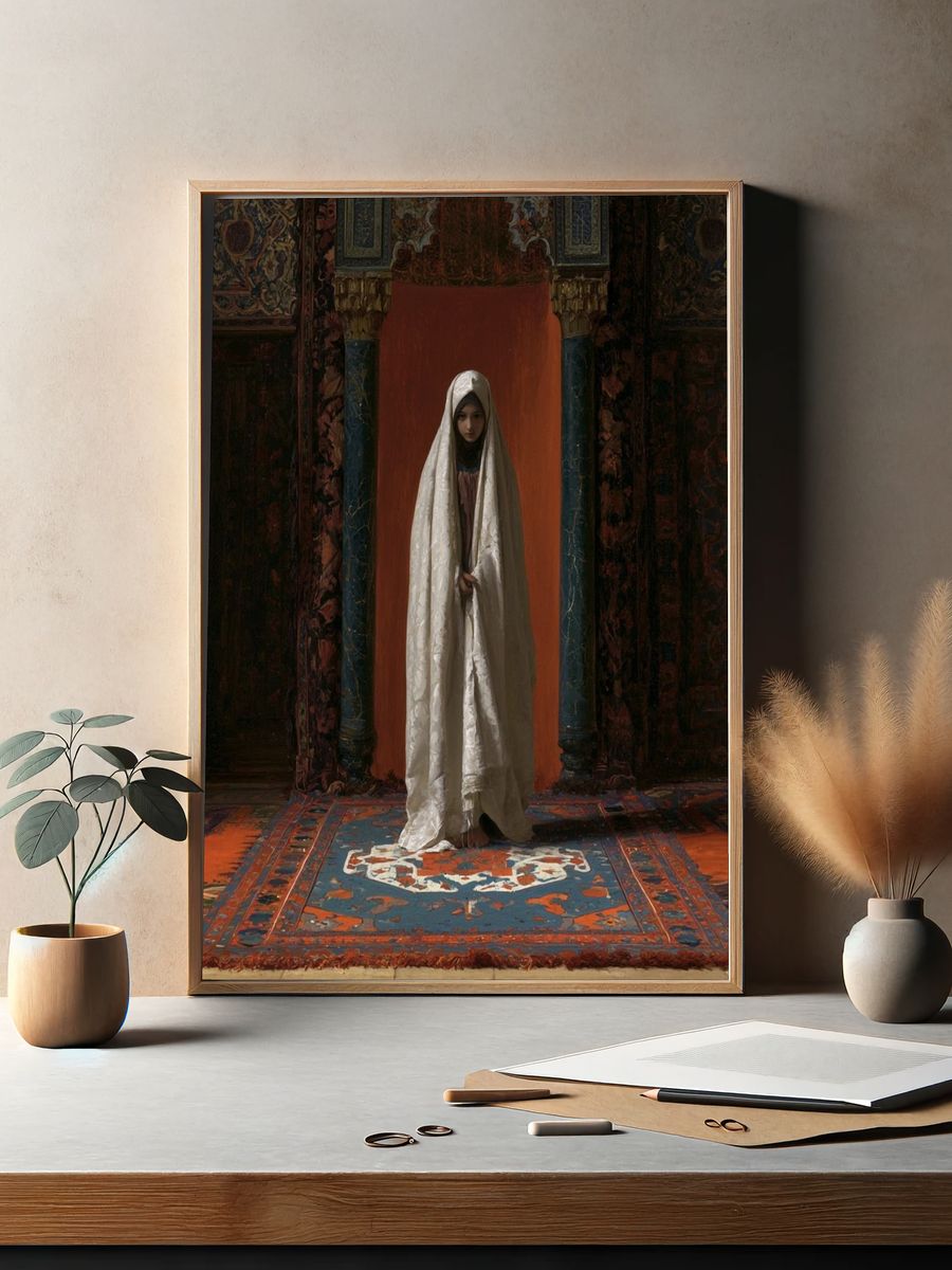 Veiled Figure in Ornate Interior Print. — room view 2