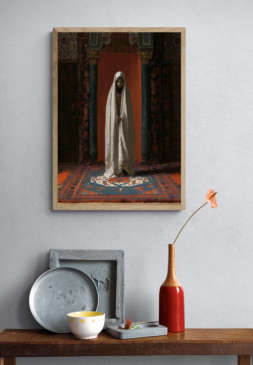 Veiled Figure in Ornate Interior Print. — room view 3