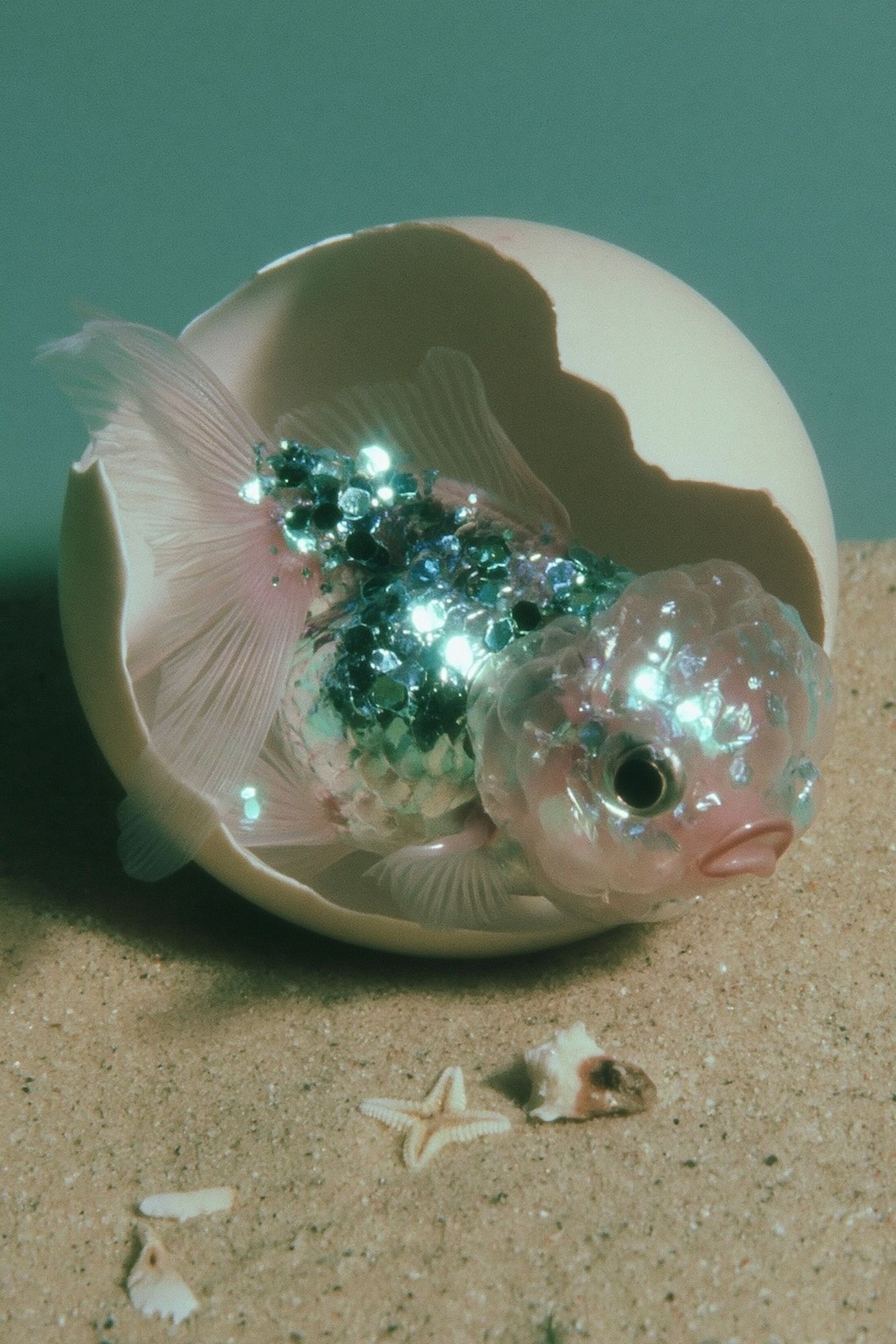 Glittering Fish Shell Print. poster detail