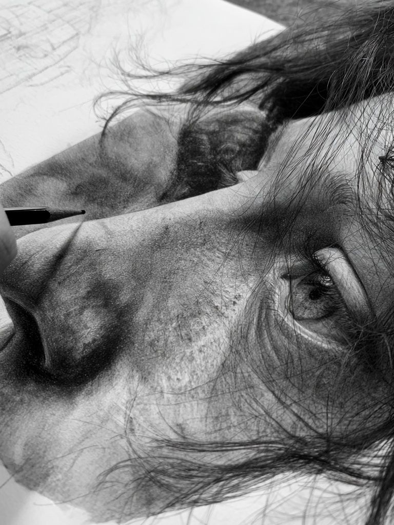 Charcoal Portrait Sketch Poster. poster — fine-art art