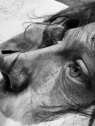 Charcoal Portrait Sketch Poster. poster