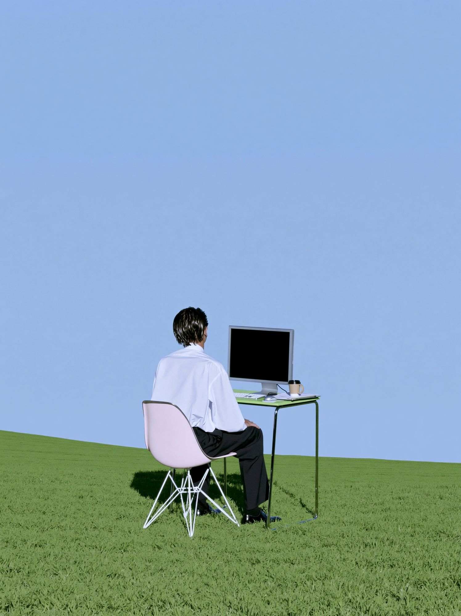 Solitary Office Landscape Print. poster — fine-art art