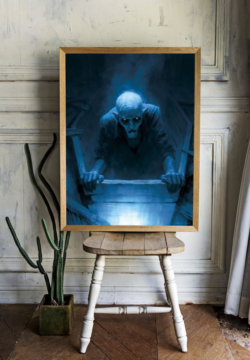 Blue Vampire Portrait Poster. room preview