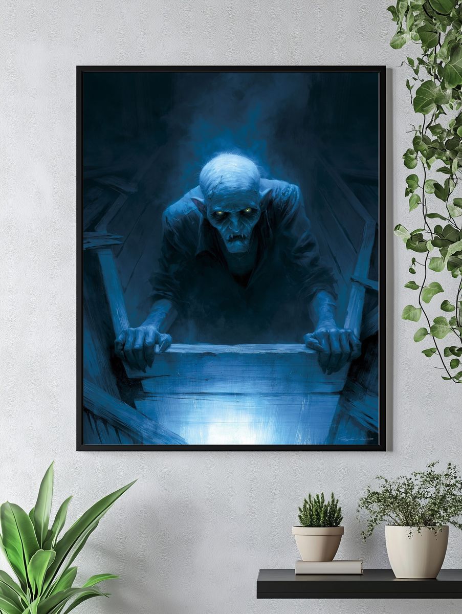 Blue Vampire Portrait Poster. — room view 4