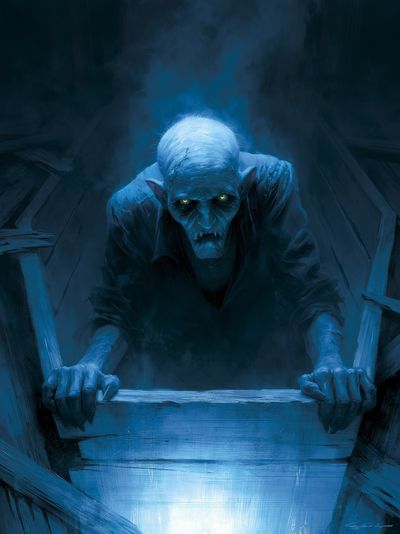 Blue Vampire Portrait Poster. poster