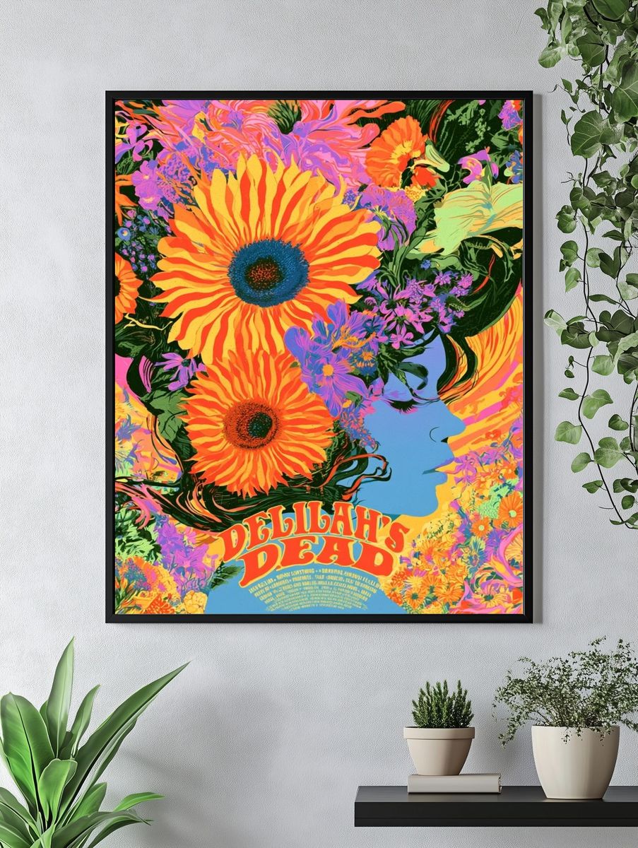 Delilah's Dead Floral Psychedelic Poster. — room view 4