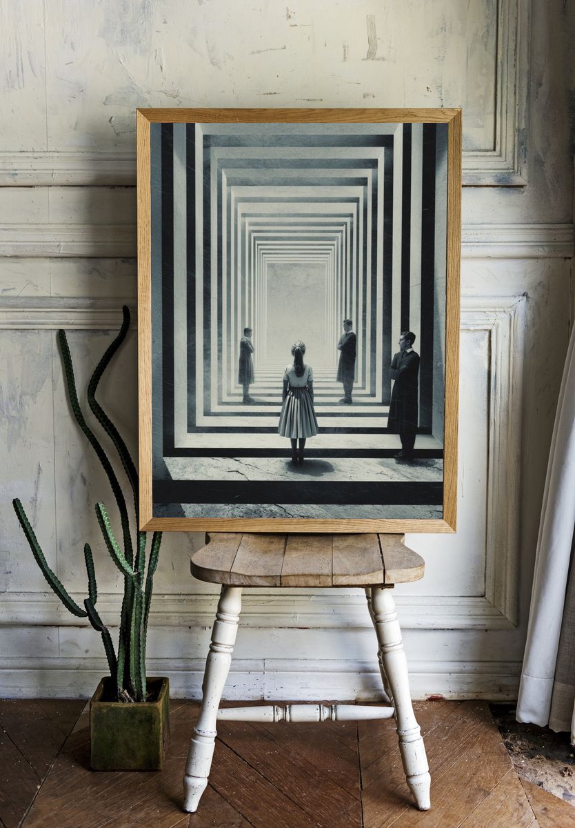 Surreal Corridor Fine-Art Print. room preview