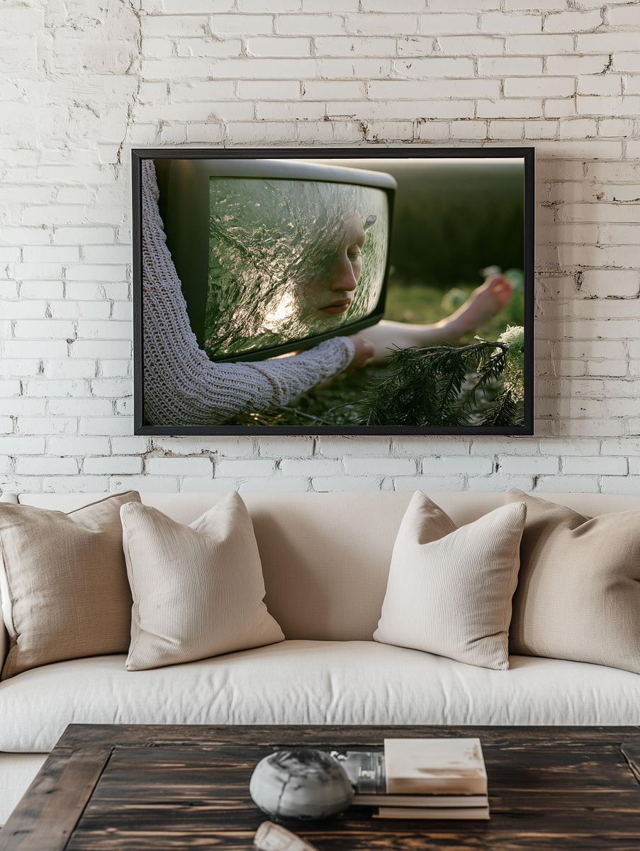 Surreal Mirror Portrait Print. — room view 1