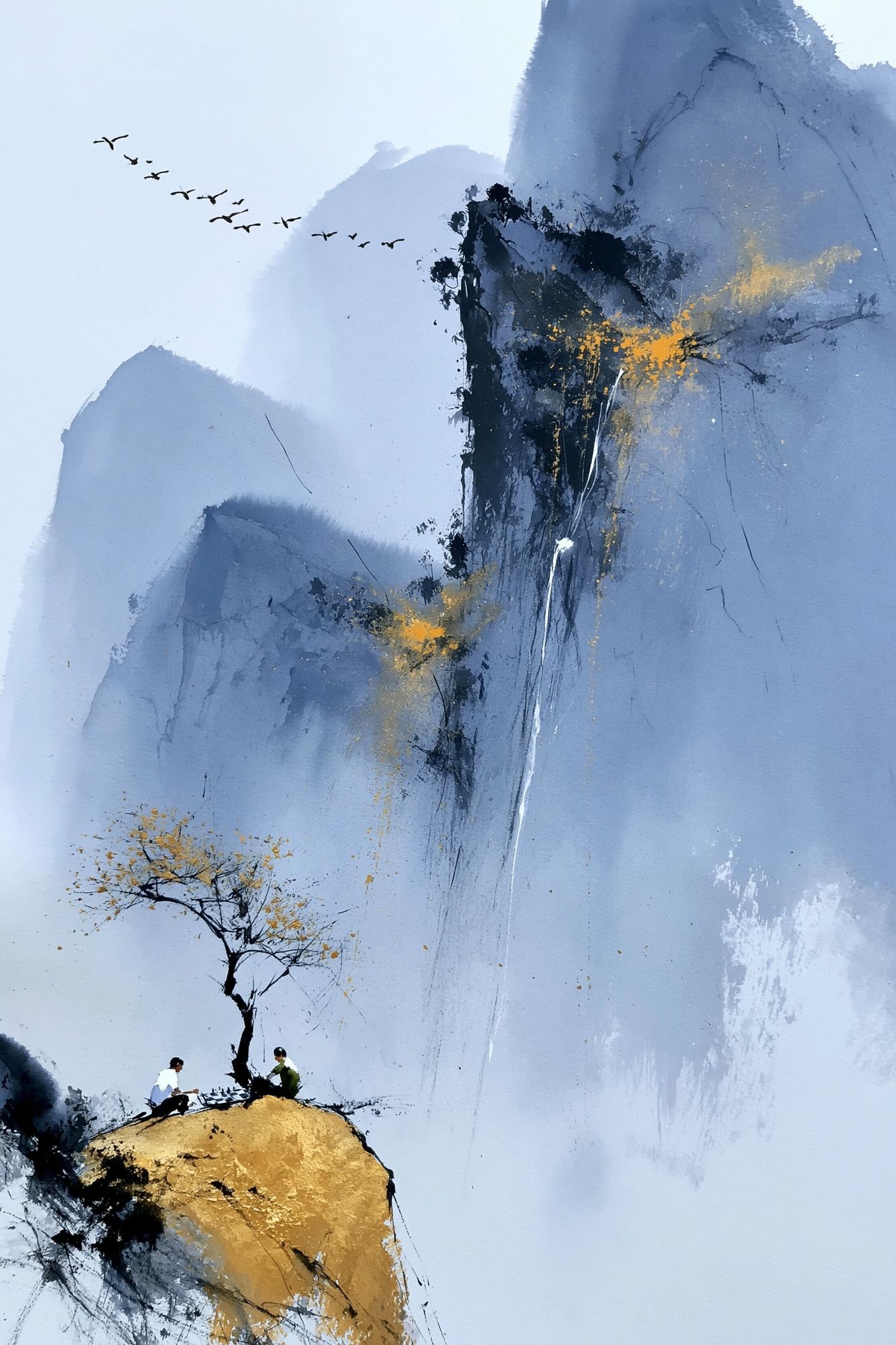 Misty Mountain Inkscape Poster. poster — fine-art art