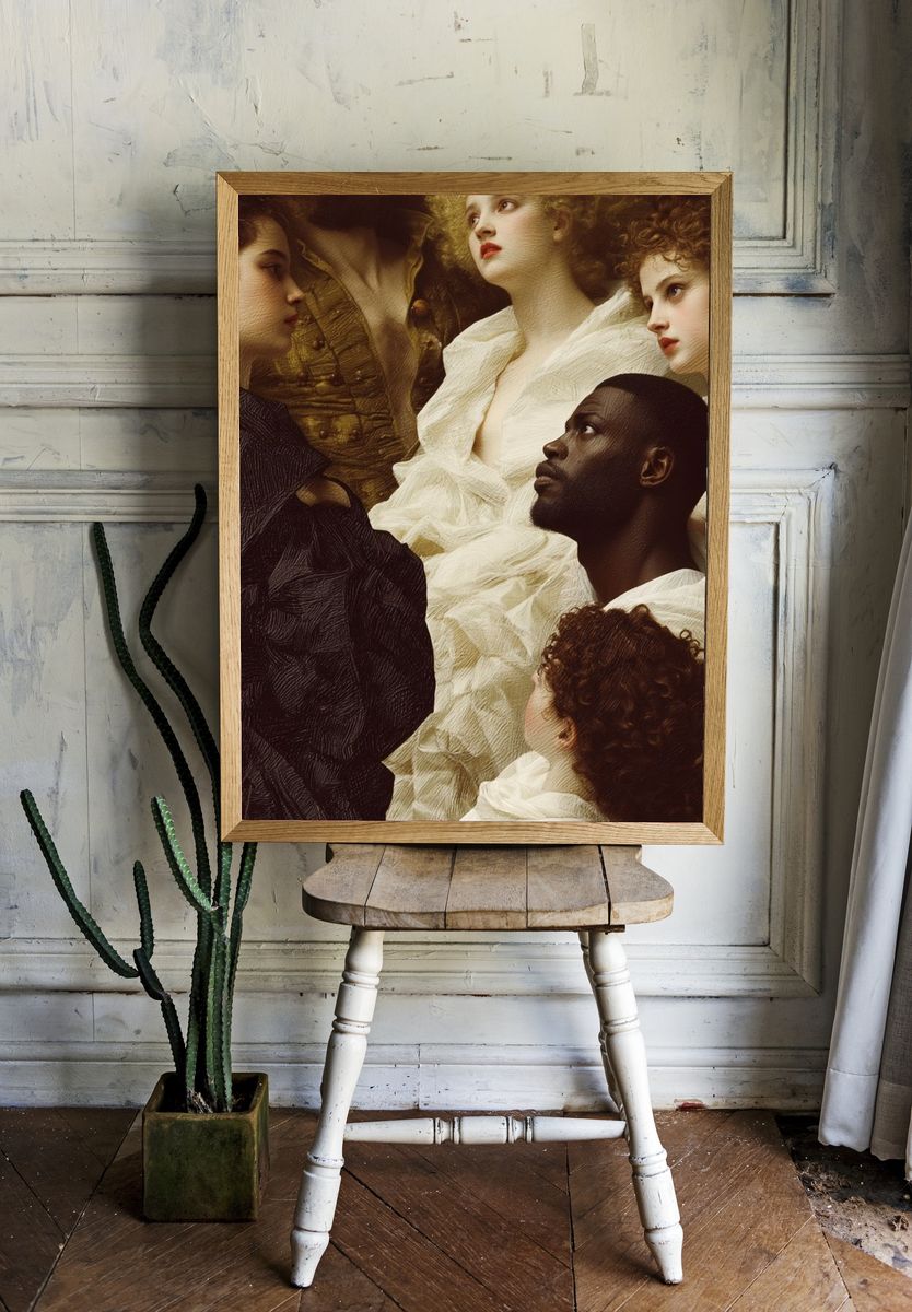 Baroque Portrait Study Print. — room view 1