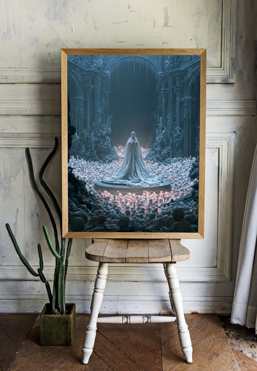 Gothic Ritual Surrealism Print. room preview