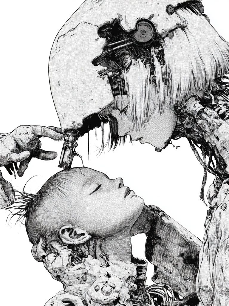 Cybernetic Mother and Child Print. poster detail