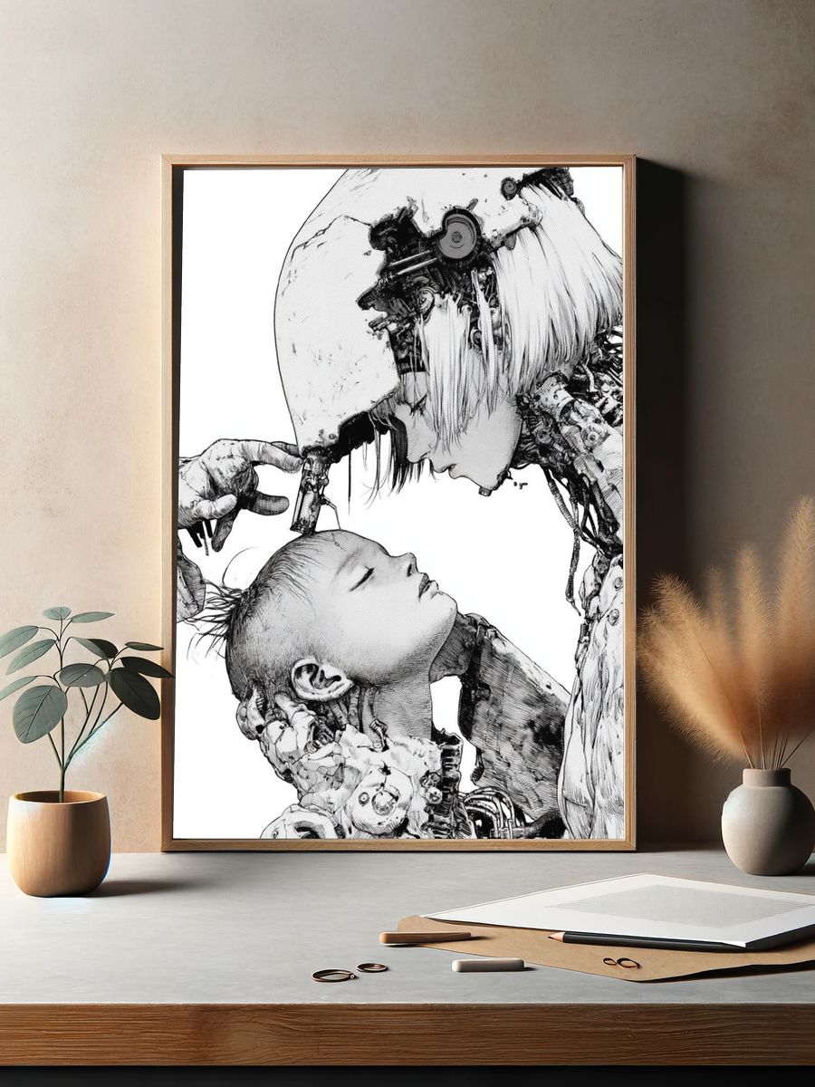Cybernetic Mother and Child Print. — room view 2
