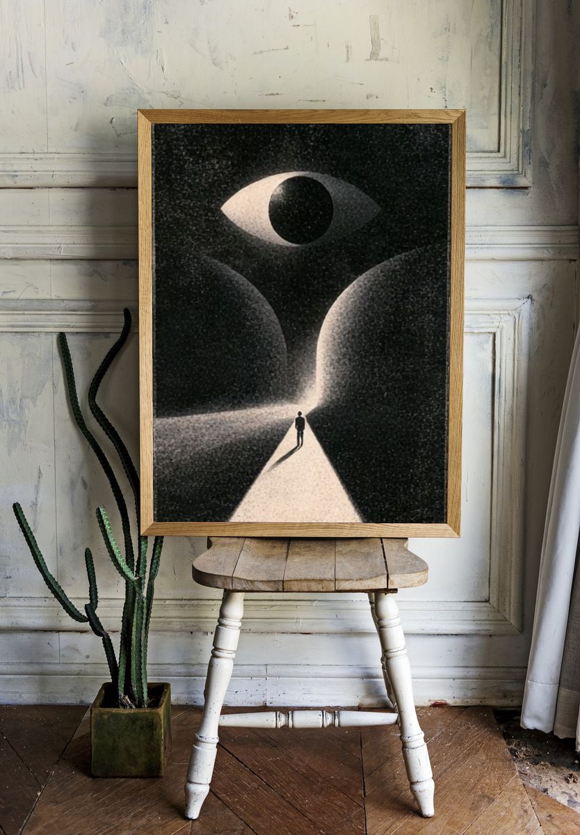Surreal Eye and Figure Print. — room view 1