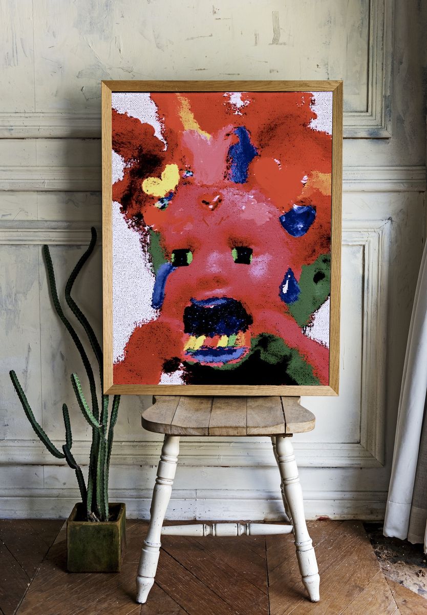 Abstract Bear Face Poster. — room view 1