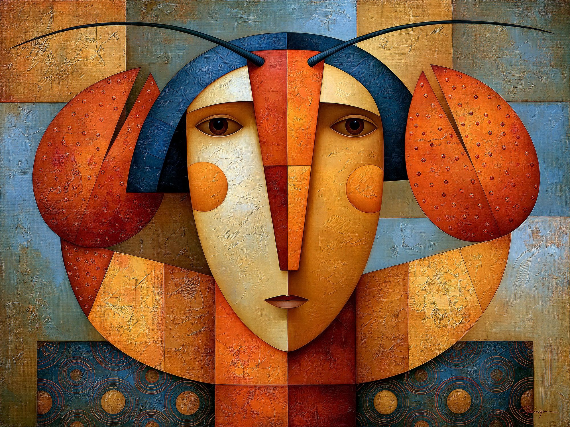Abstract Mask Face Poster. poster detail