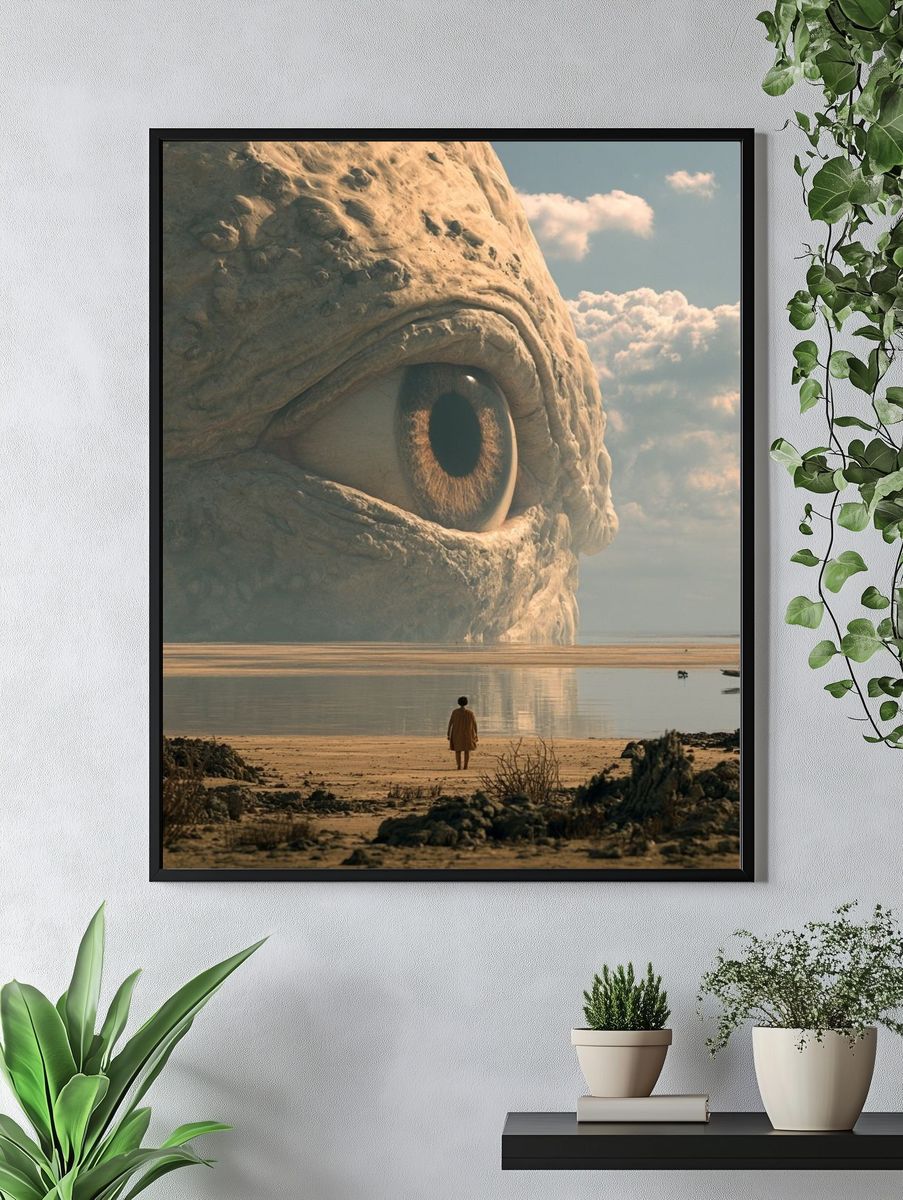 Surreal Giant Eye Landscape Print. — room view 4