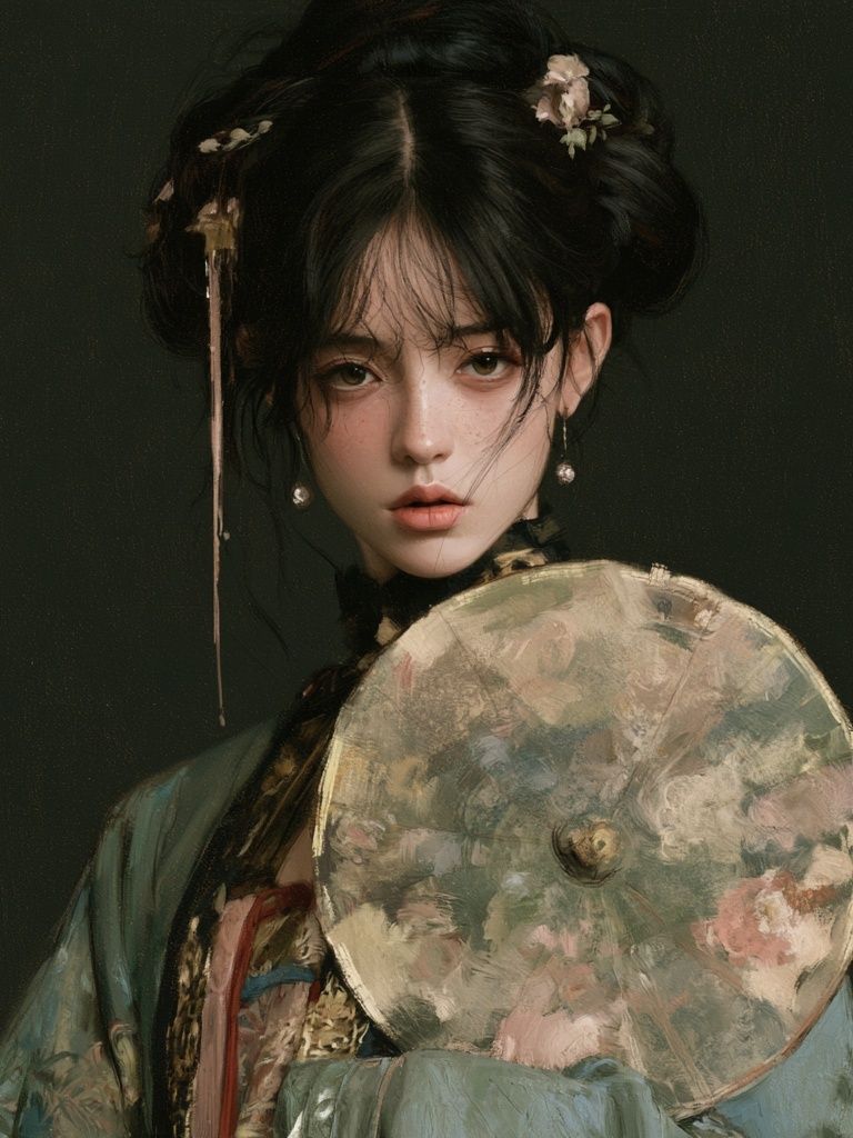 Geisha Portrait Fine-Art Poster. poster detail