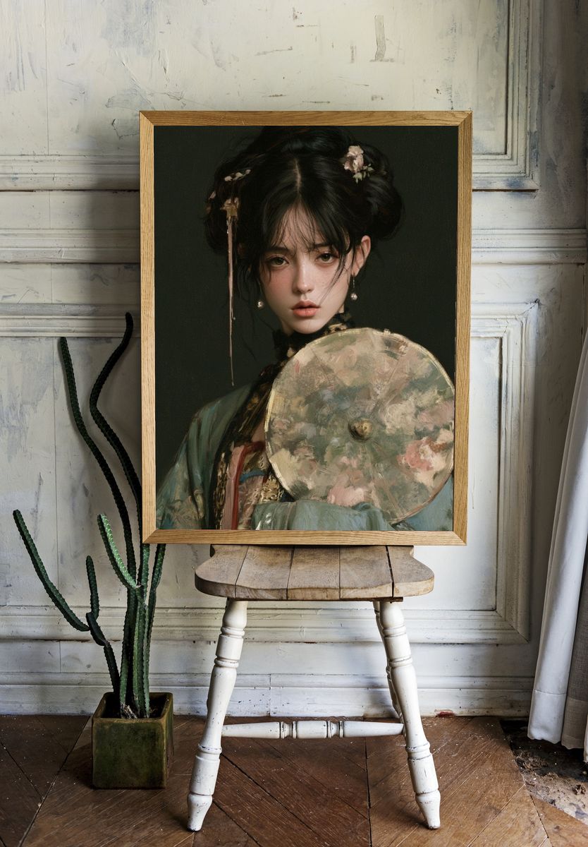Geisha Portrait Fine-Art Poster. — room view 1